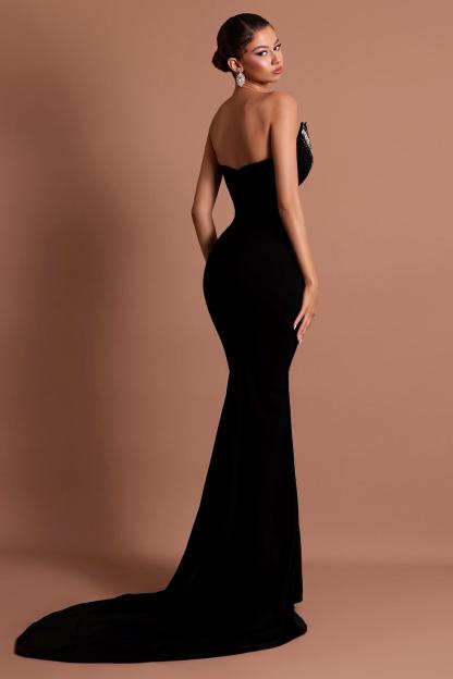 Rhinestone Bandage Off-Shoulder Maxi Dress