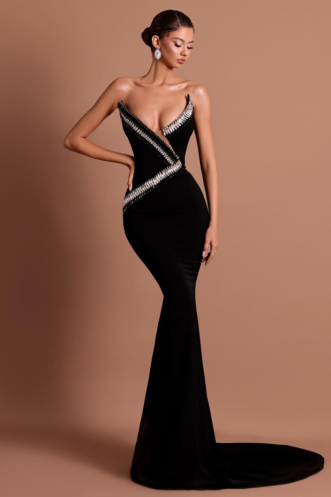 Rhinestone Bandage Off-Shoulder Maxi Dress