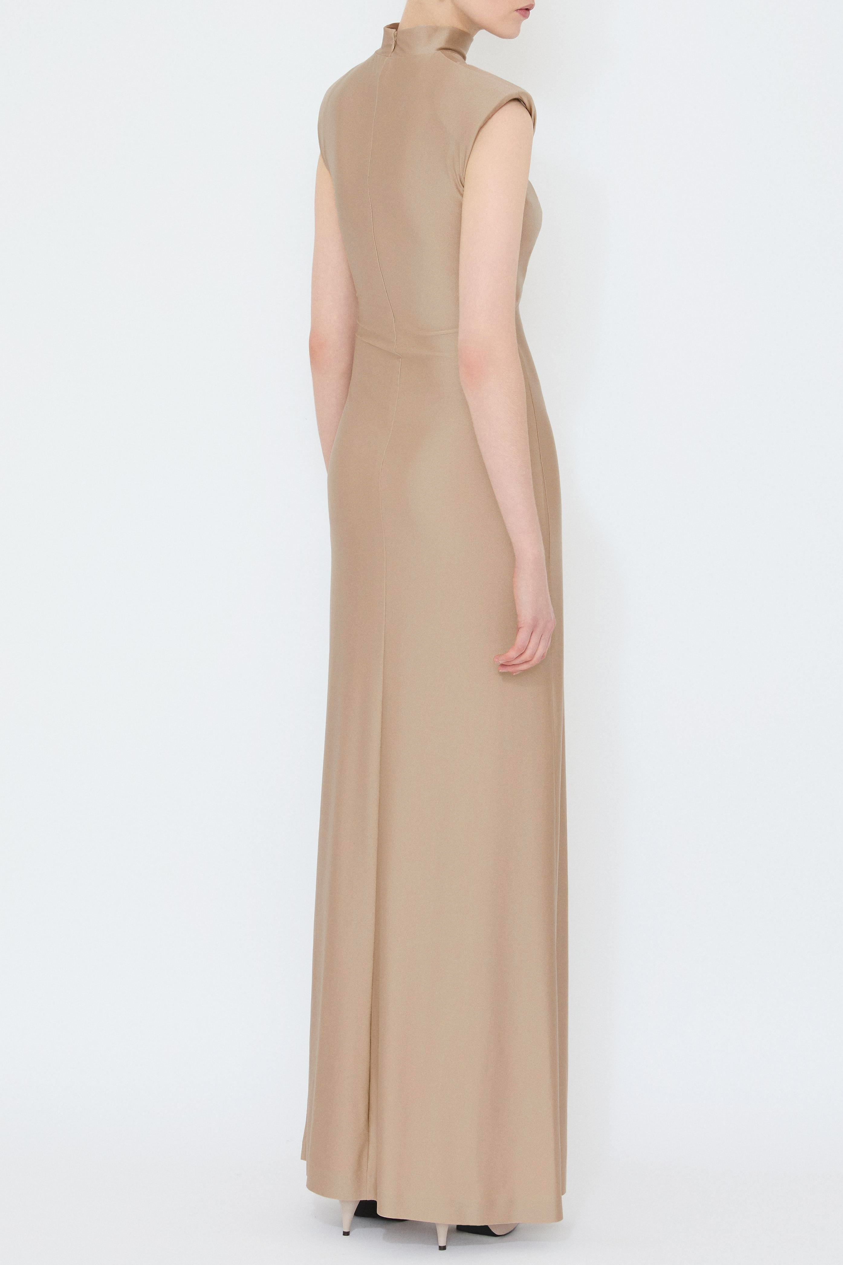 Satin Shirring Cut-Out Maxi Dress