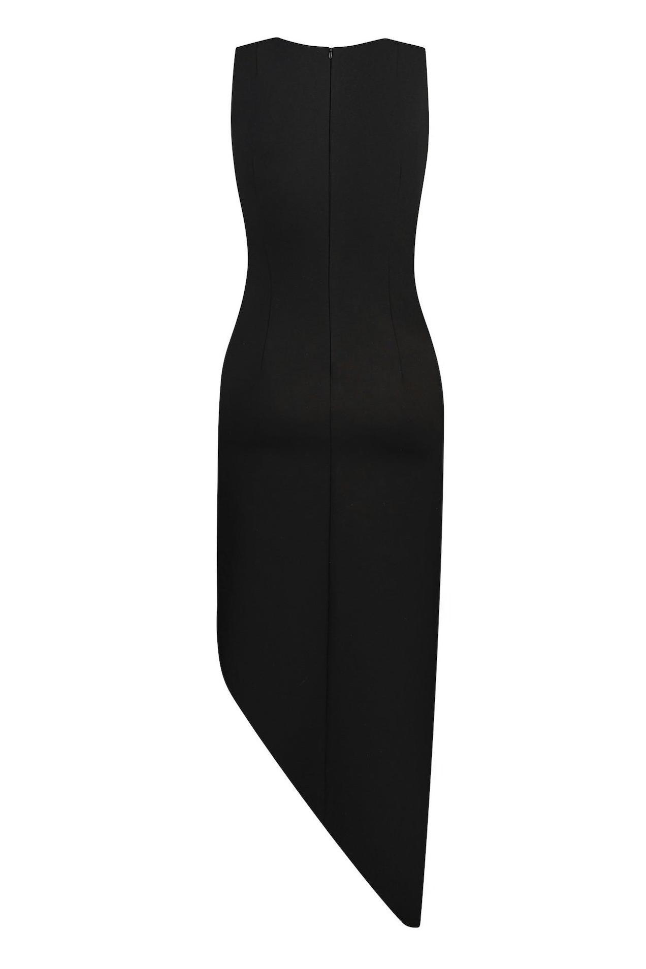 Bandage Rhinestone Floral Cut-Out Midi Dress