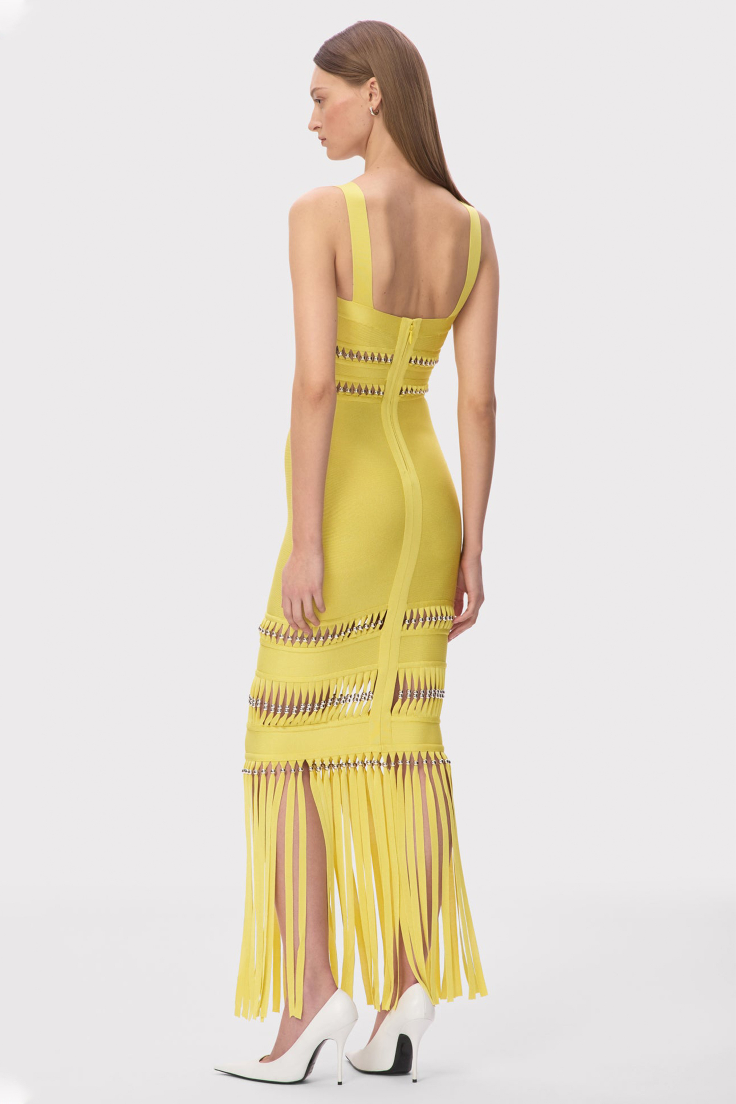 Bandage Rivet Tassel Maxi Dress