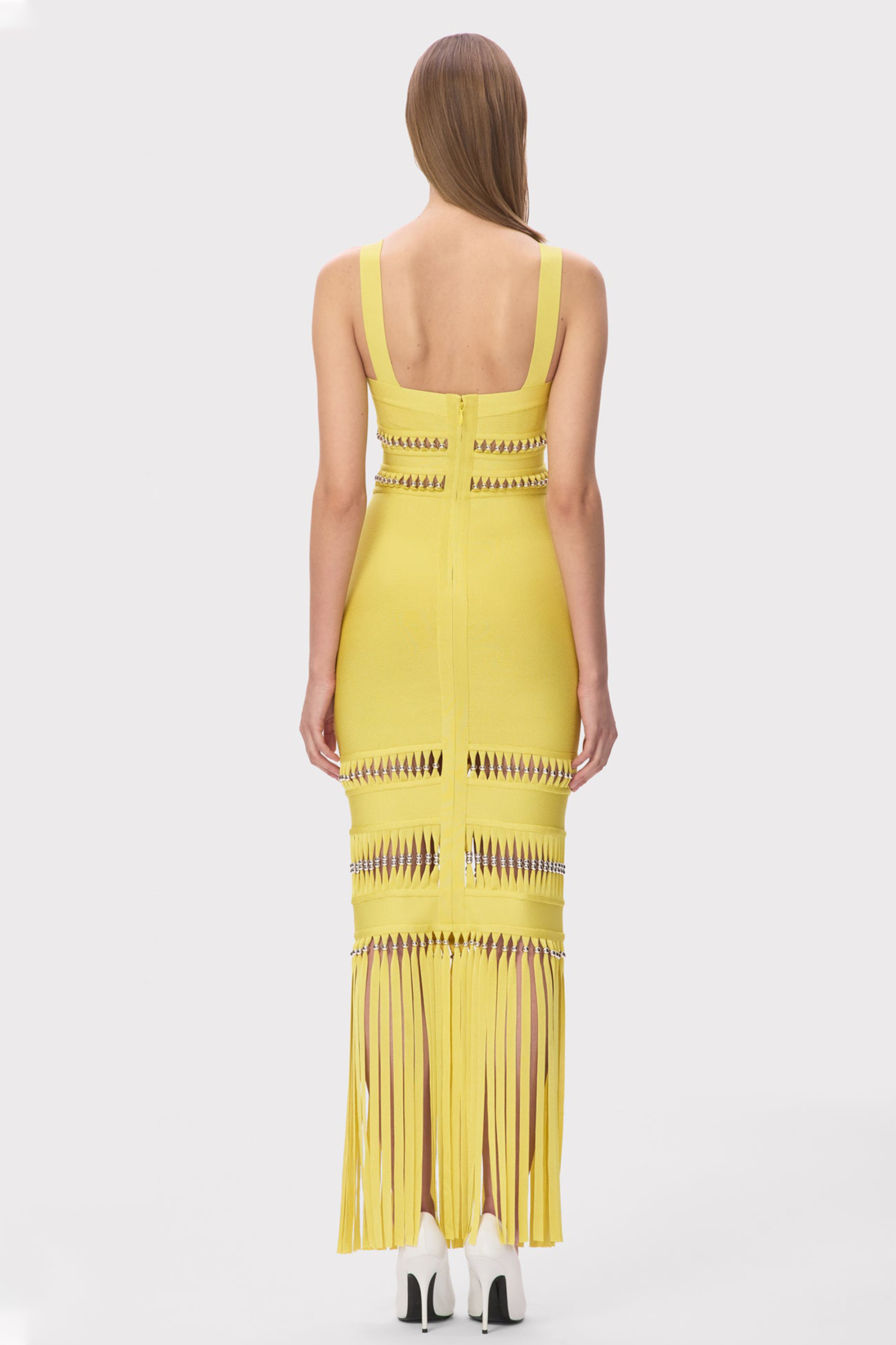 Bandage Rivet Tassel Maxi Dress