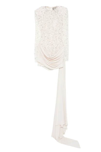 Lace Sequin Long Sleeve Mini Dress