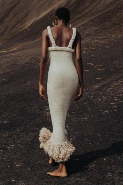 Decorative Rope Tassel Sleeveless Maxi Dress