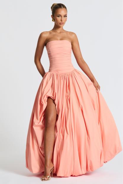 Solid Off-Shoulder Lace-Up Maxi Dress