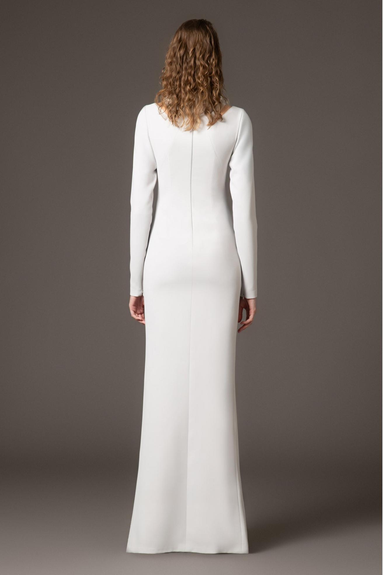 Solid Rhinestone Slit Maxi Dress