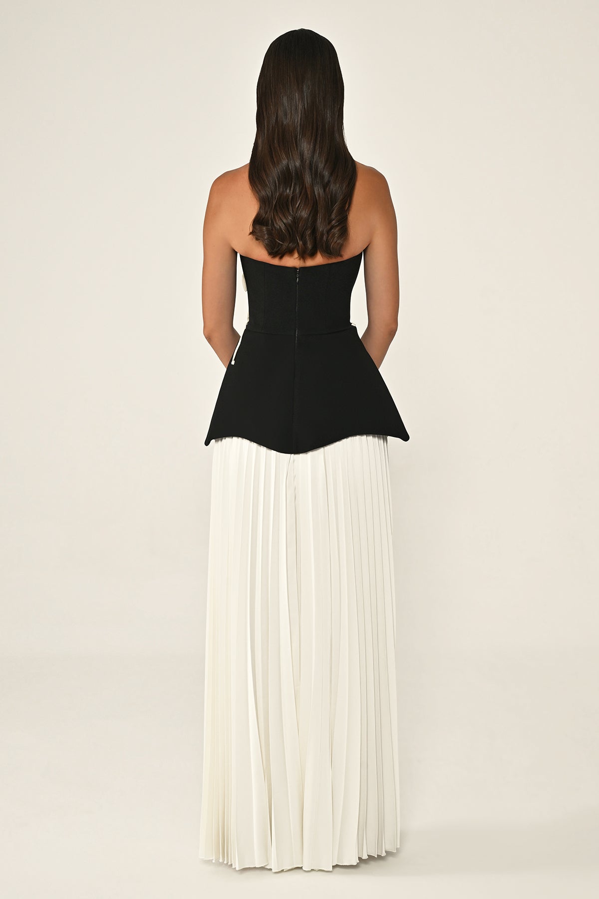 Contrast Color 3D Flower Bandage Maxi Dress