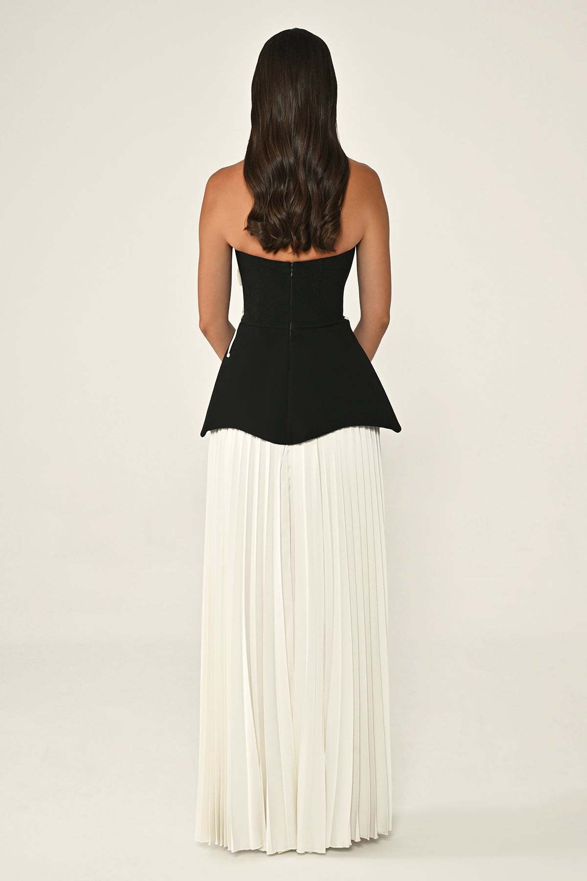 Contrast Color 3D Flower Bandage Maxi Dress