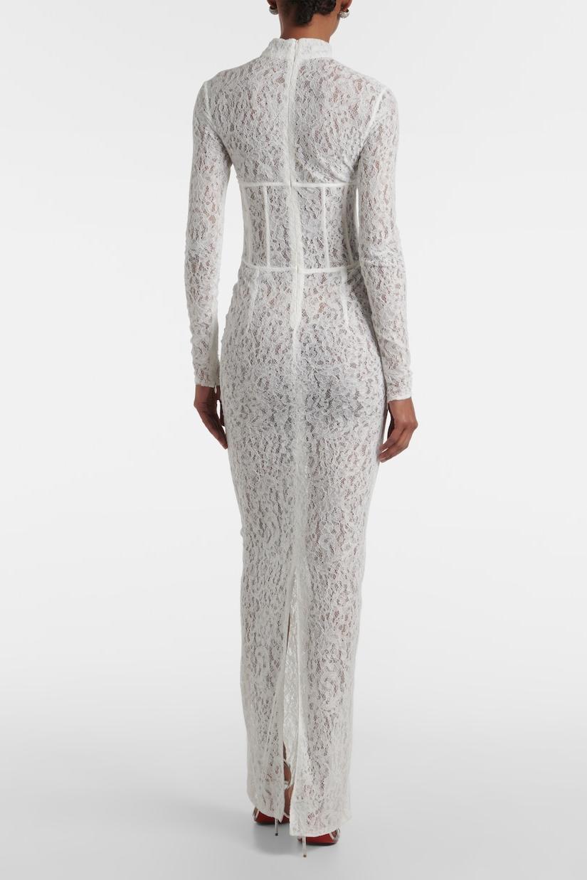 Lace Corset Long Sleeve Maxi Dress