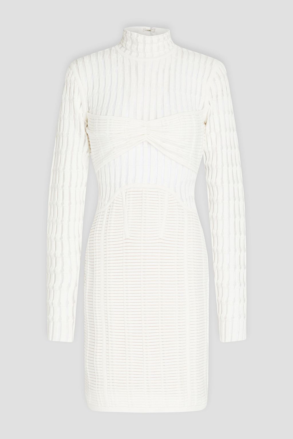 Bandage Stripe High Neck Mini Dress