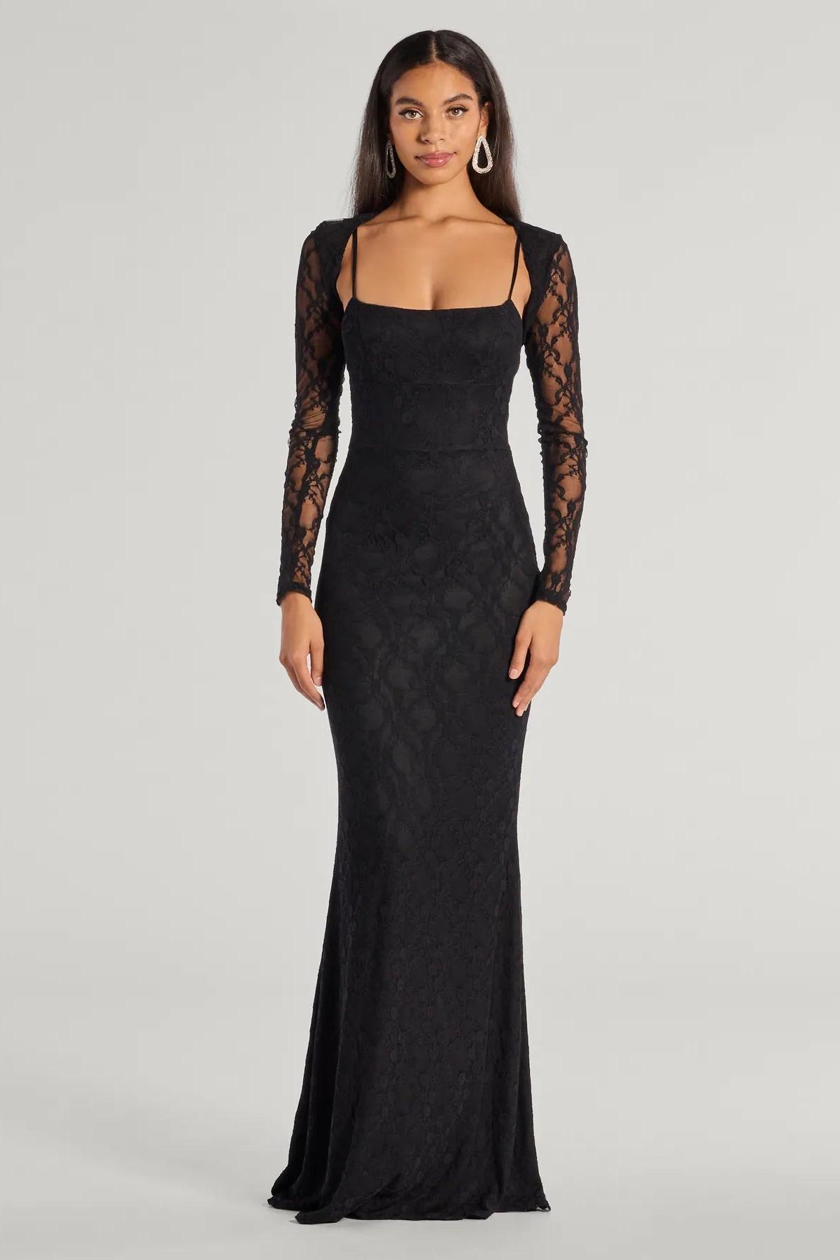 Lace Tie-Up Midi Dress With Cardigan