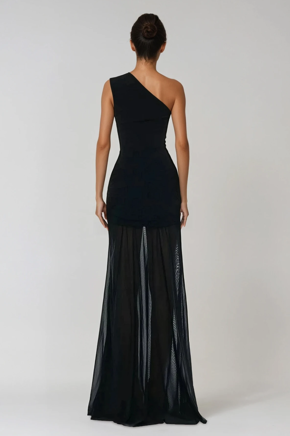 Mesh Metal Decorations Cut-Out Maxi Dress