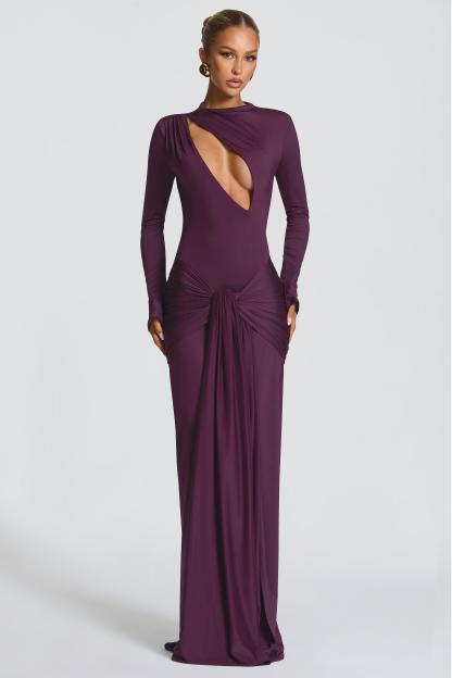 Jersey Cut-Out Tie-Up Maxi Dress