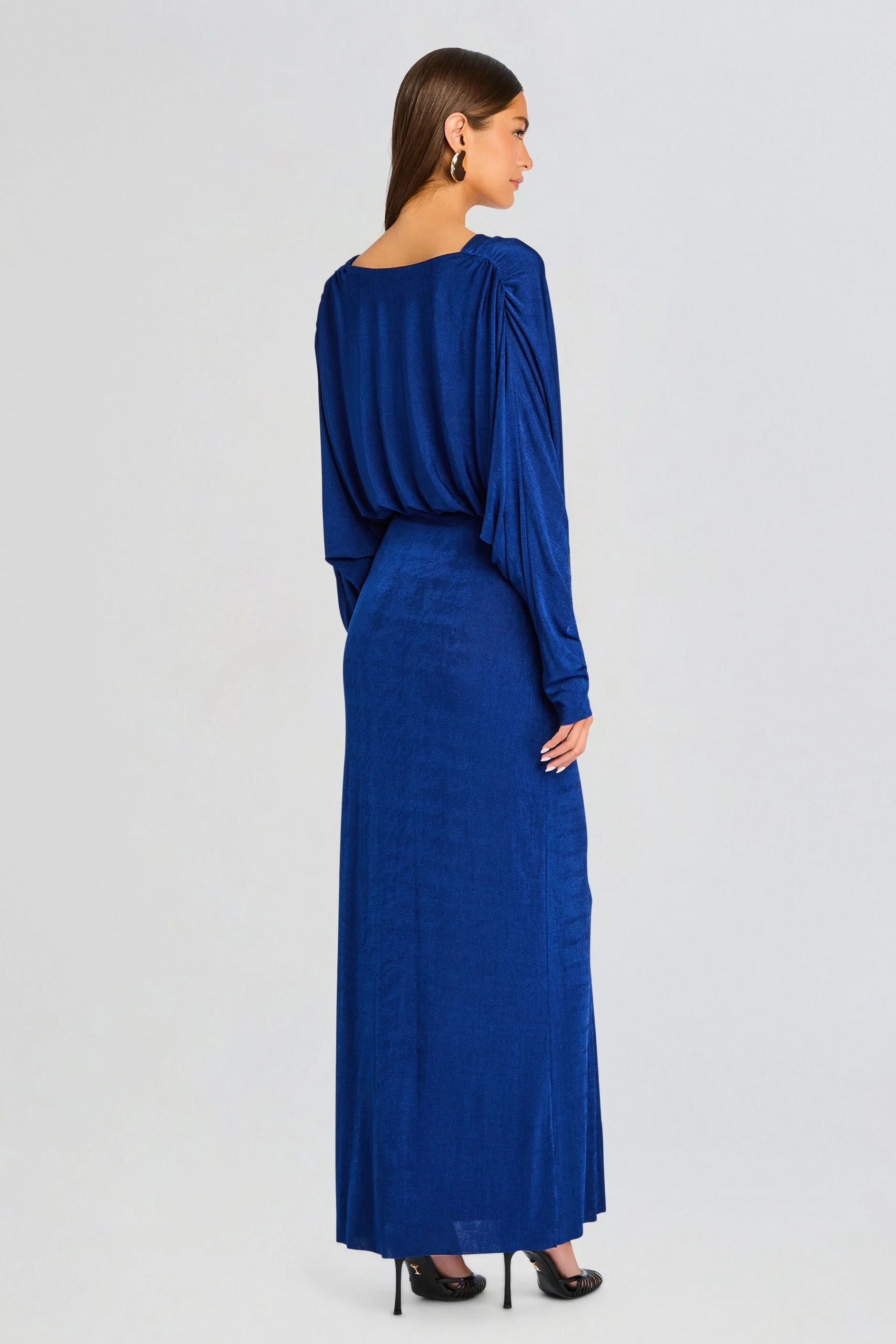 Knotted Long Sleeve Cut-Out Maxi Dress