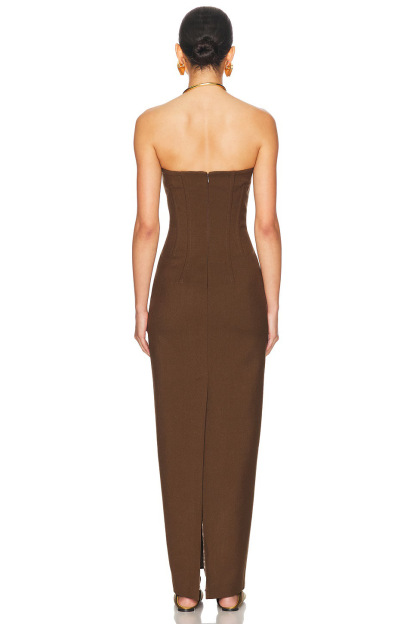 Bandage Off-Shoulder Slit Maxi Dress