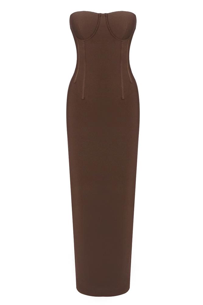 Bandage Off-Shoulder Slit Maxi Dress