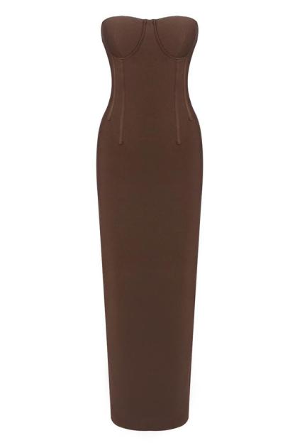 Bandage Off-Shoulder Slit Maxi Dress