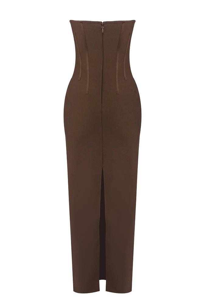 Bandage Off-Shoulder Slit Maxi Dress