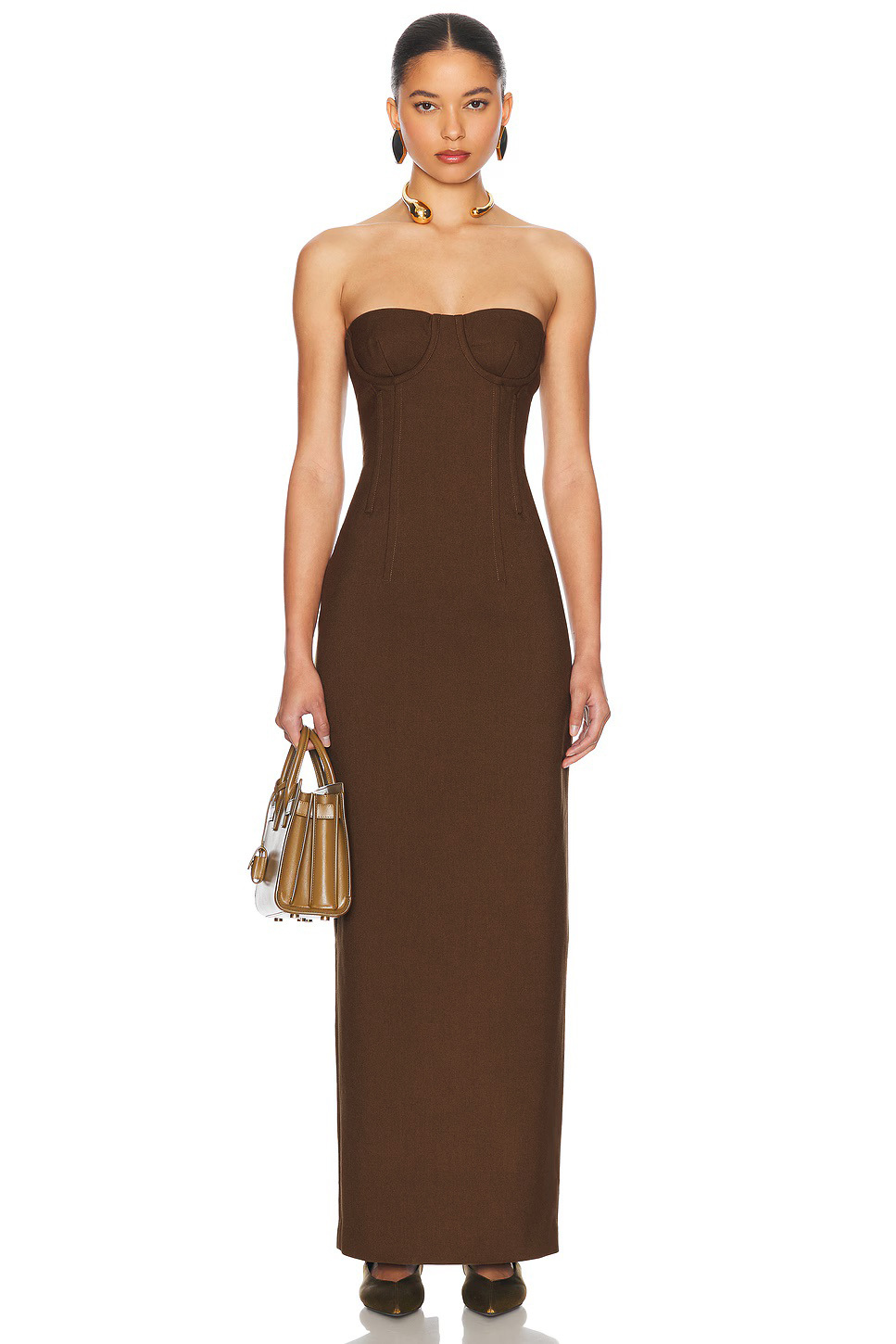 Bandage Off-Shoulder Slit Maxi Dress