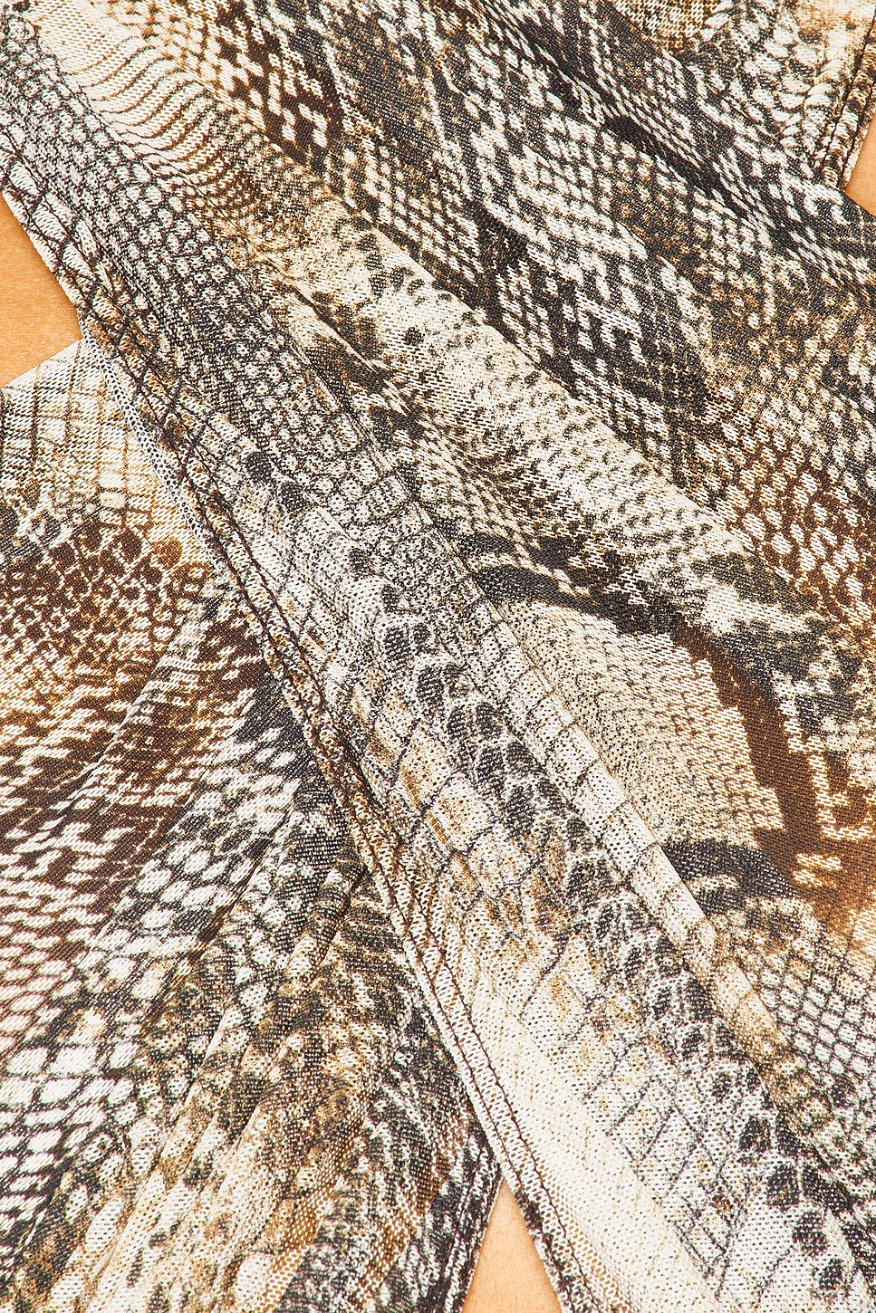 Snake Print Mesh Cut-Out Maxi Dress