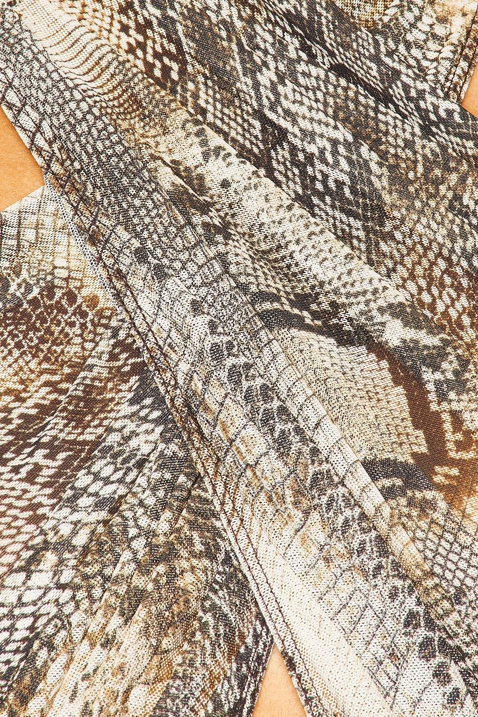 Snake Print Mesh Cut-Out Maxi Dress