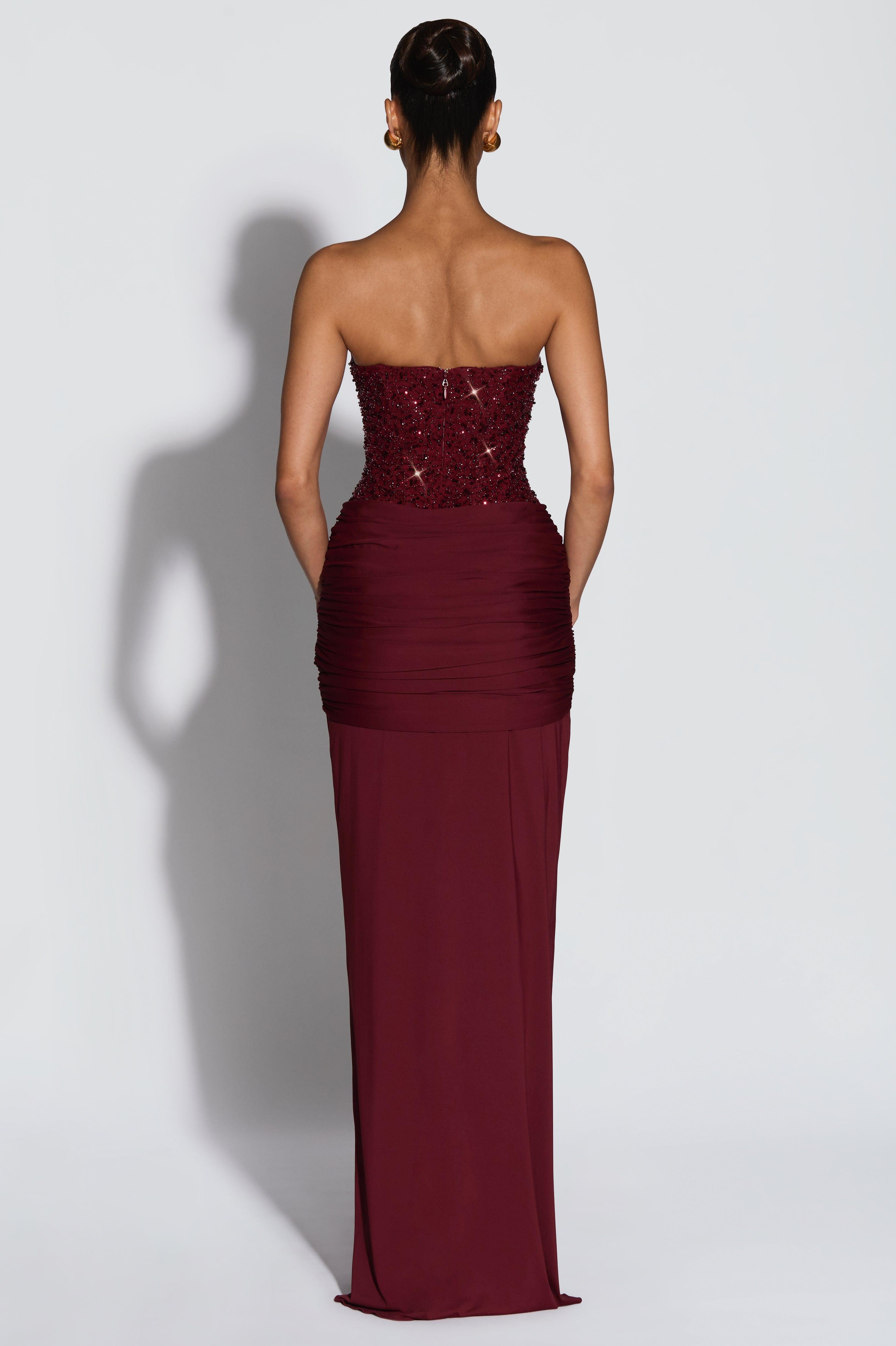 Sequin Off-Shoulder Sweetheart Neck Maxi Dress