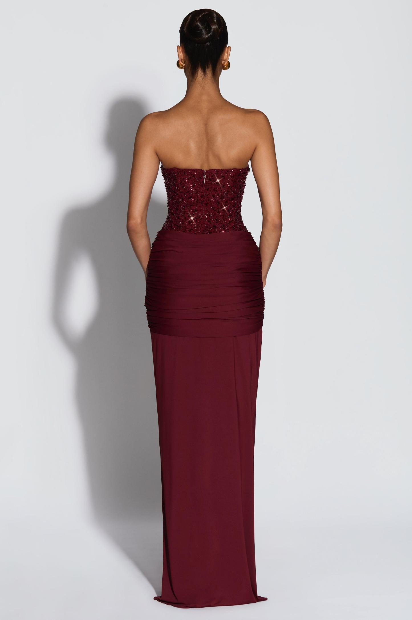 Sequin Off-Shoulder Sweetheart Neck Maxi Dress