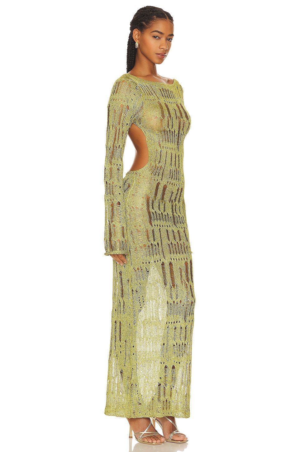 Crochet Cut-Out Backless Maxi Dress