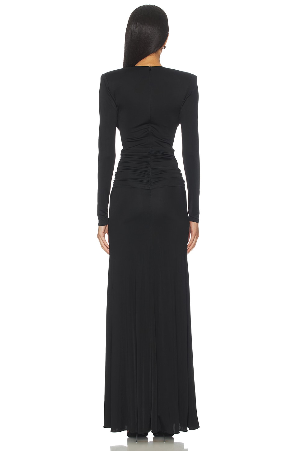 Jersey Rhinestone V-Neck Maxi Dress