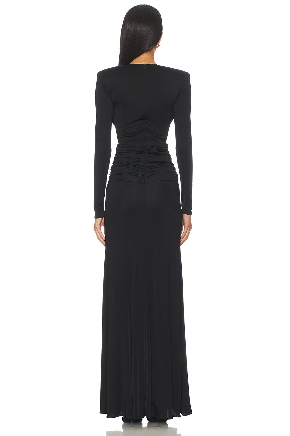 Jersey Rhinestone V-Neck Maxi Dress