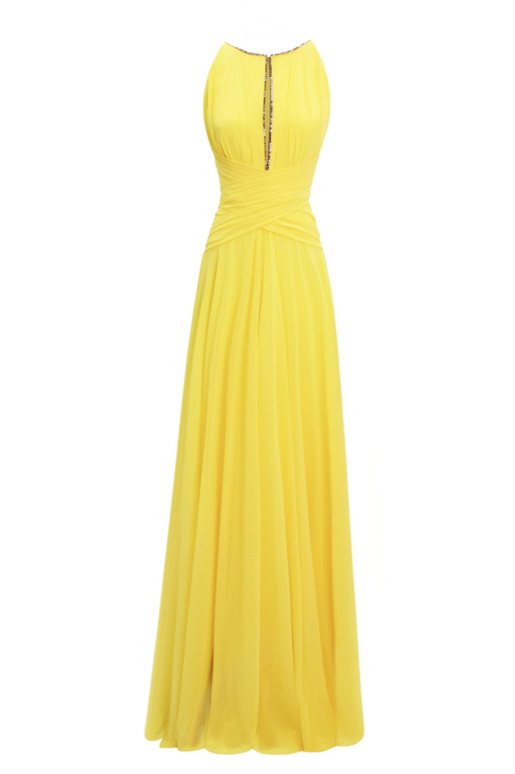 Chiffon Rhinestone  Pleated Maxi Dress