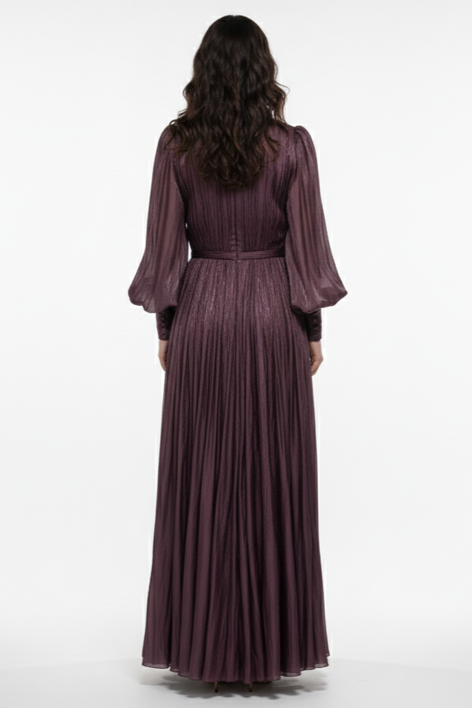 Satin Cut-Out Slit Maxi Dress