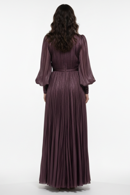 Satin Cut-Out Slit Maxi Dress