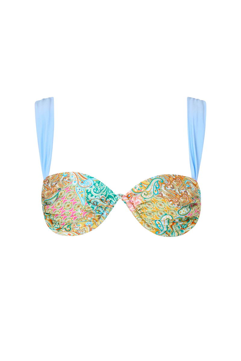 Paisley Print Halter Neck Bikini Three Piece Set