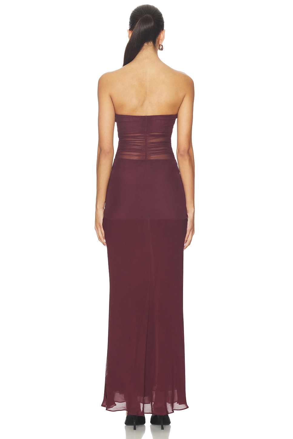 Mesh Off-Shoulder See-Through Maxi Dress