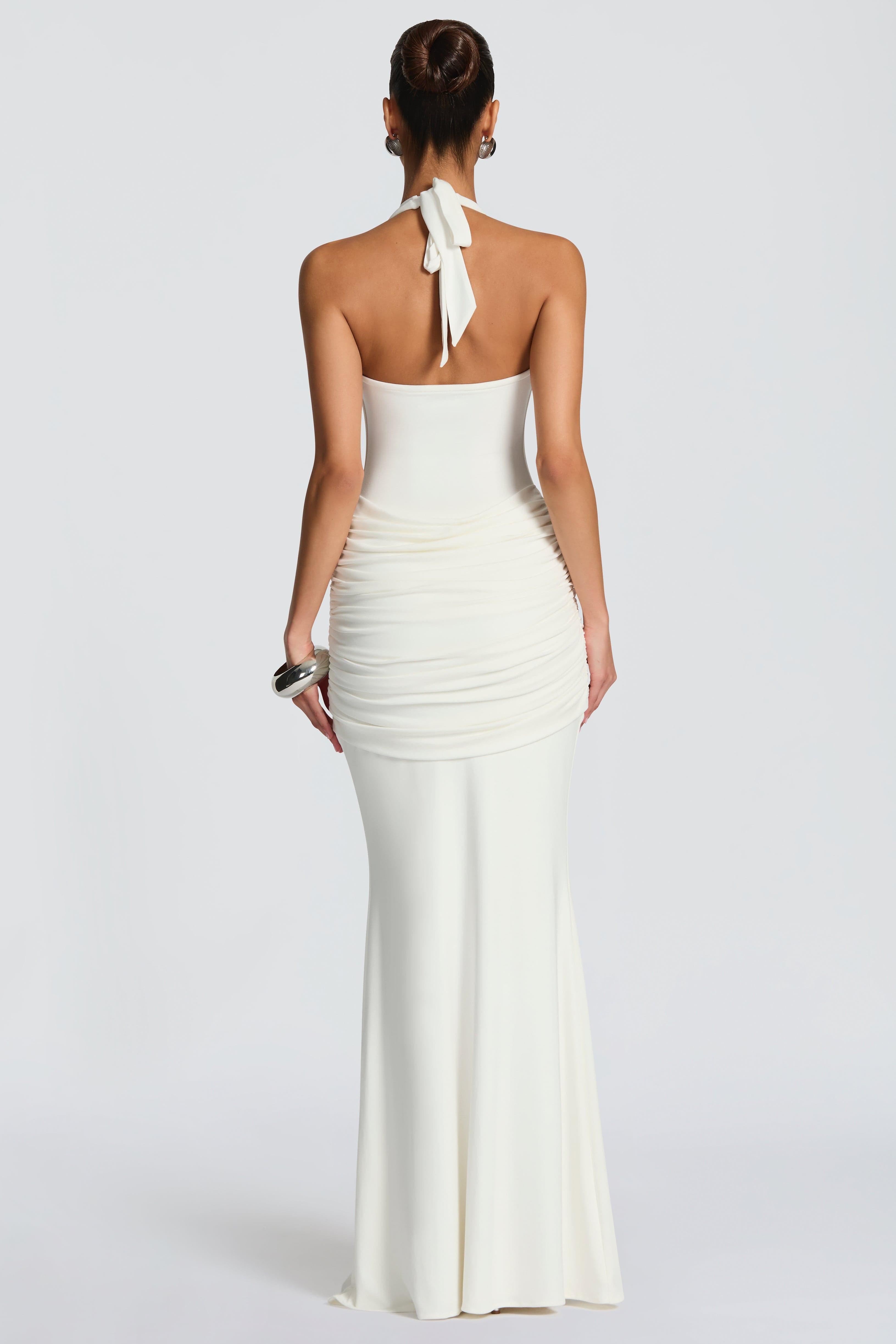 Jersey Halter Neck Tie-Up Maxi Dress