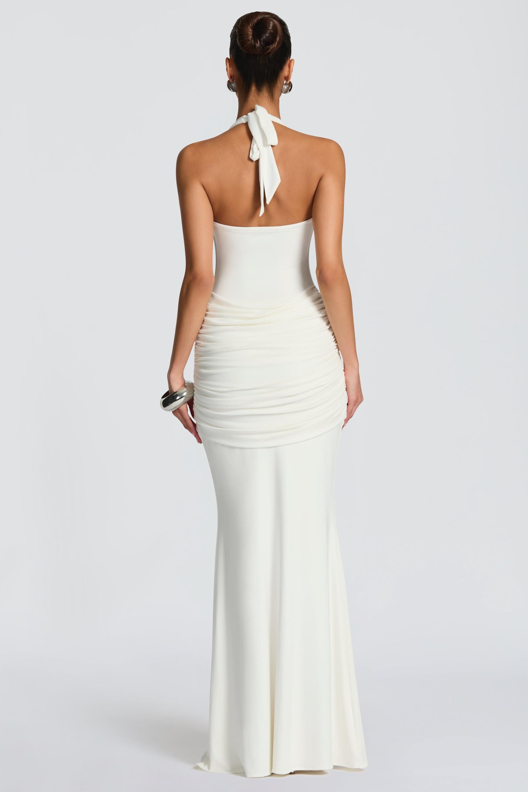 Jersey Halter Neck Tie-Up Maxi Dress