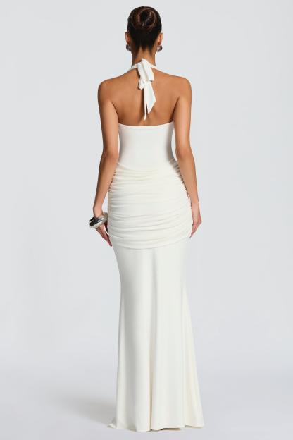 Jersey Halter Neck Tie-Up Maxi Dress