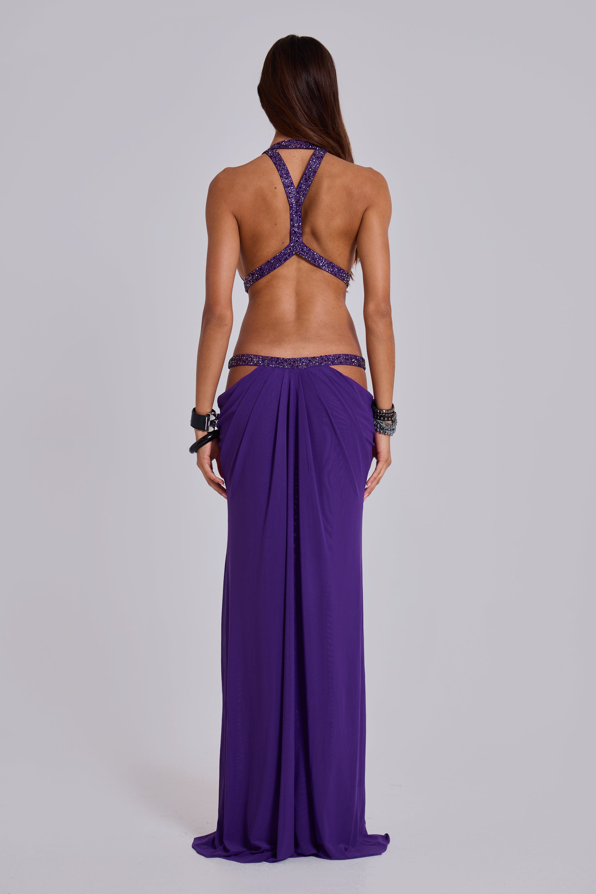 Jersey Halter Neck Cut-Out Maxi Dress