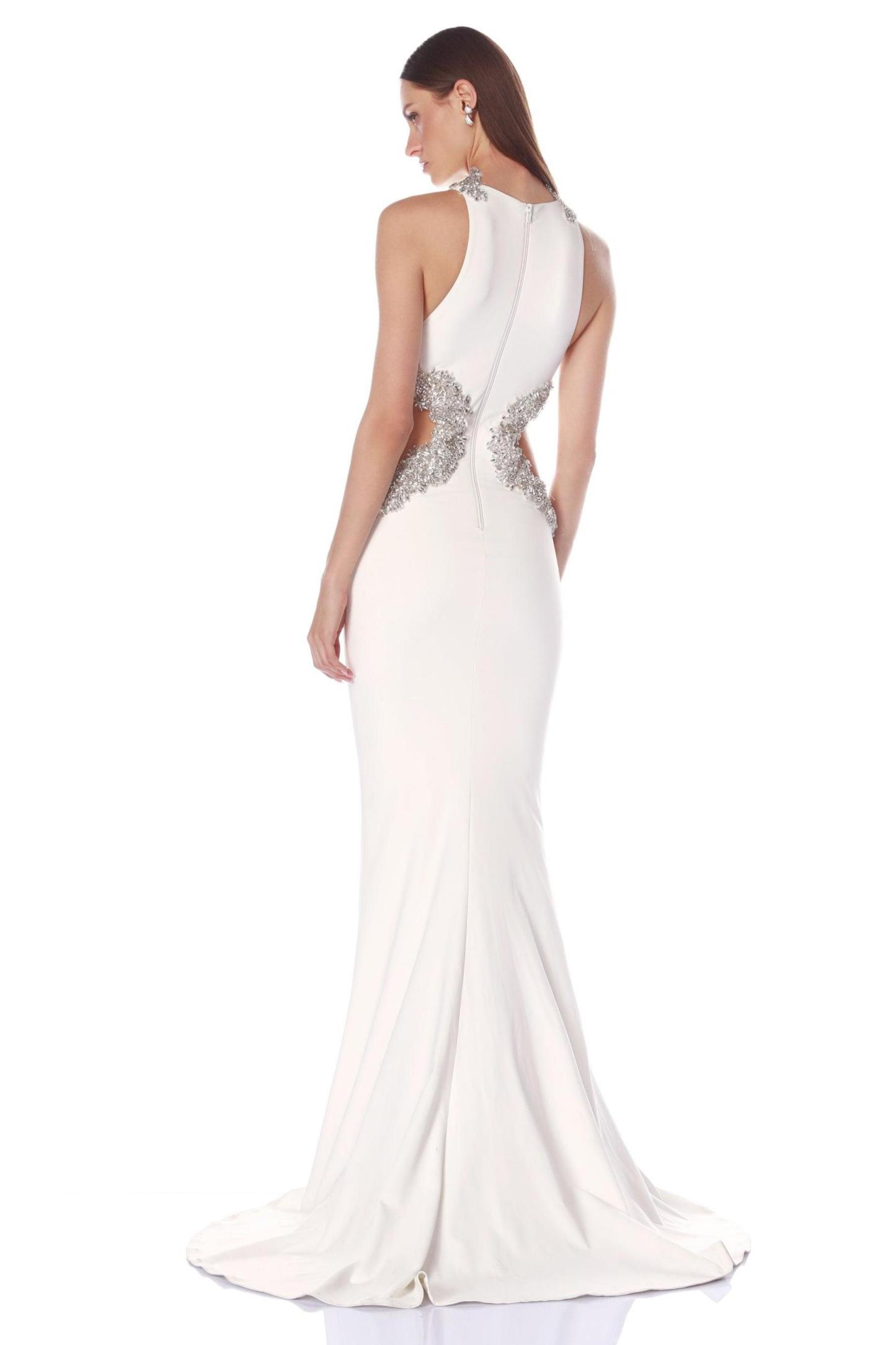 Bandage Rhinestone Cut-Out Maxi Dress