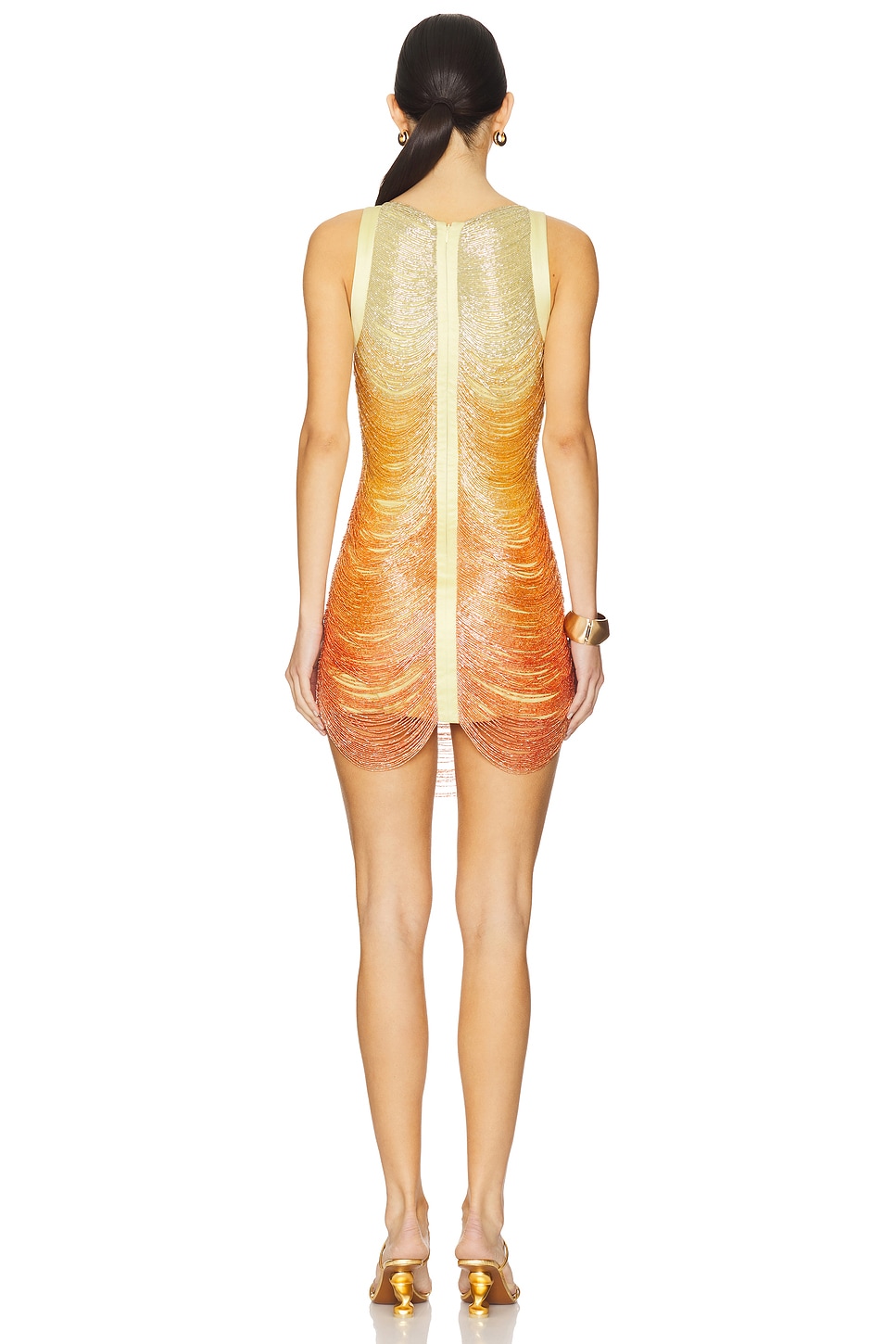 Gradient Color Tassel Bandage Mini Dress