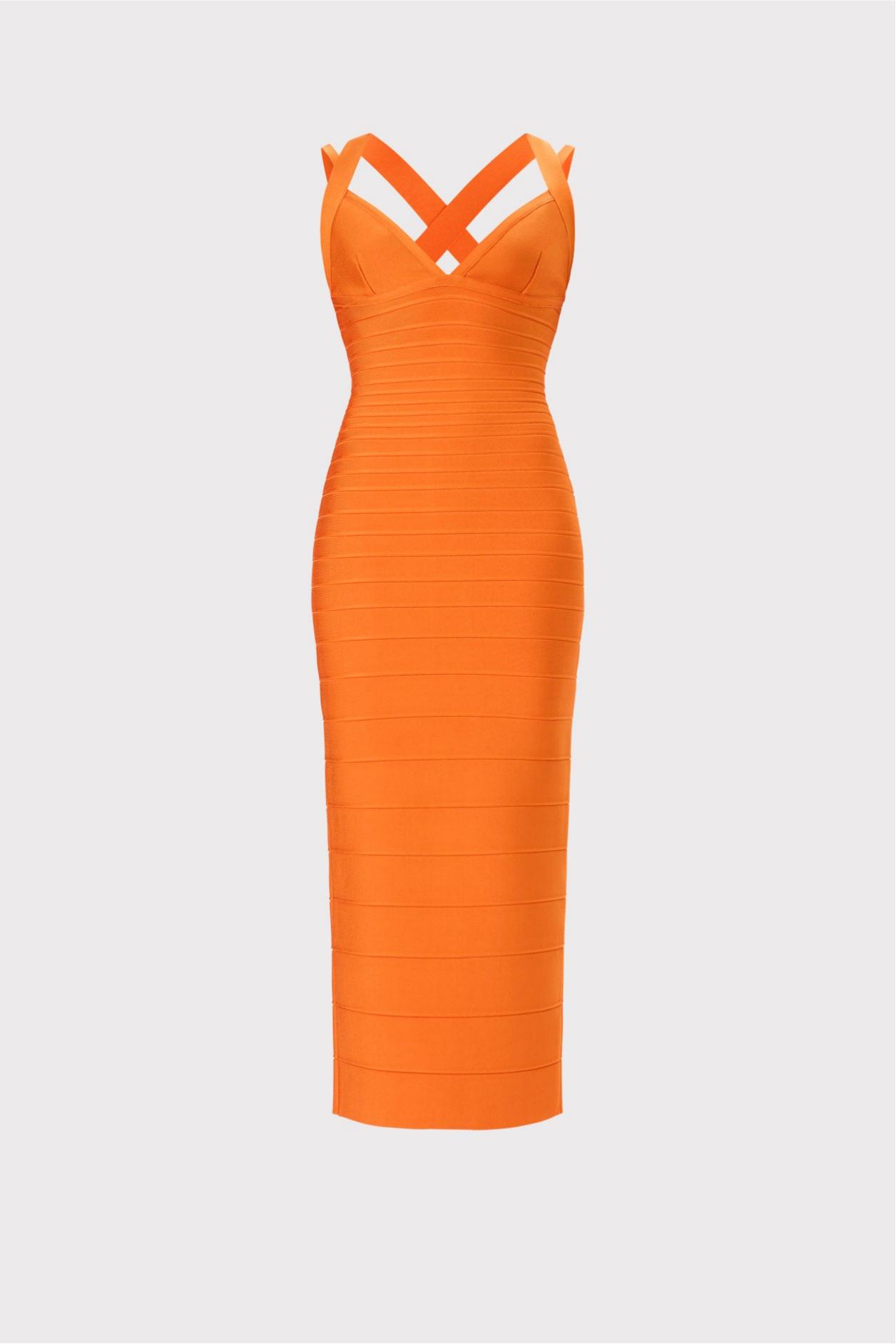 Bandage V-Neck Slit Midi Dress