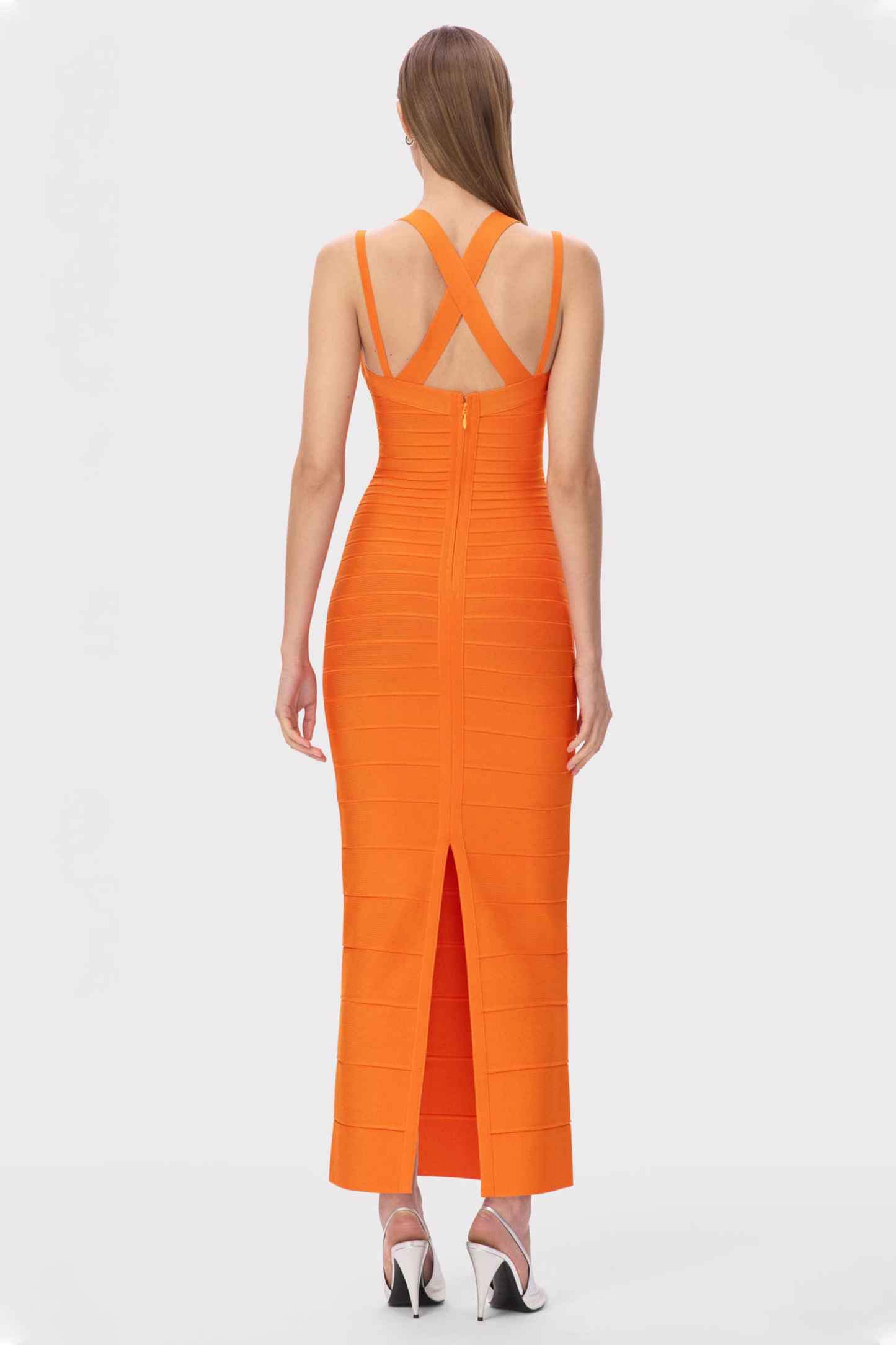 Bandage V-Neck Slit Midi Dress