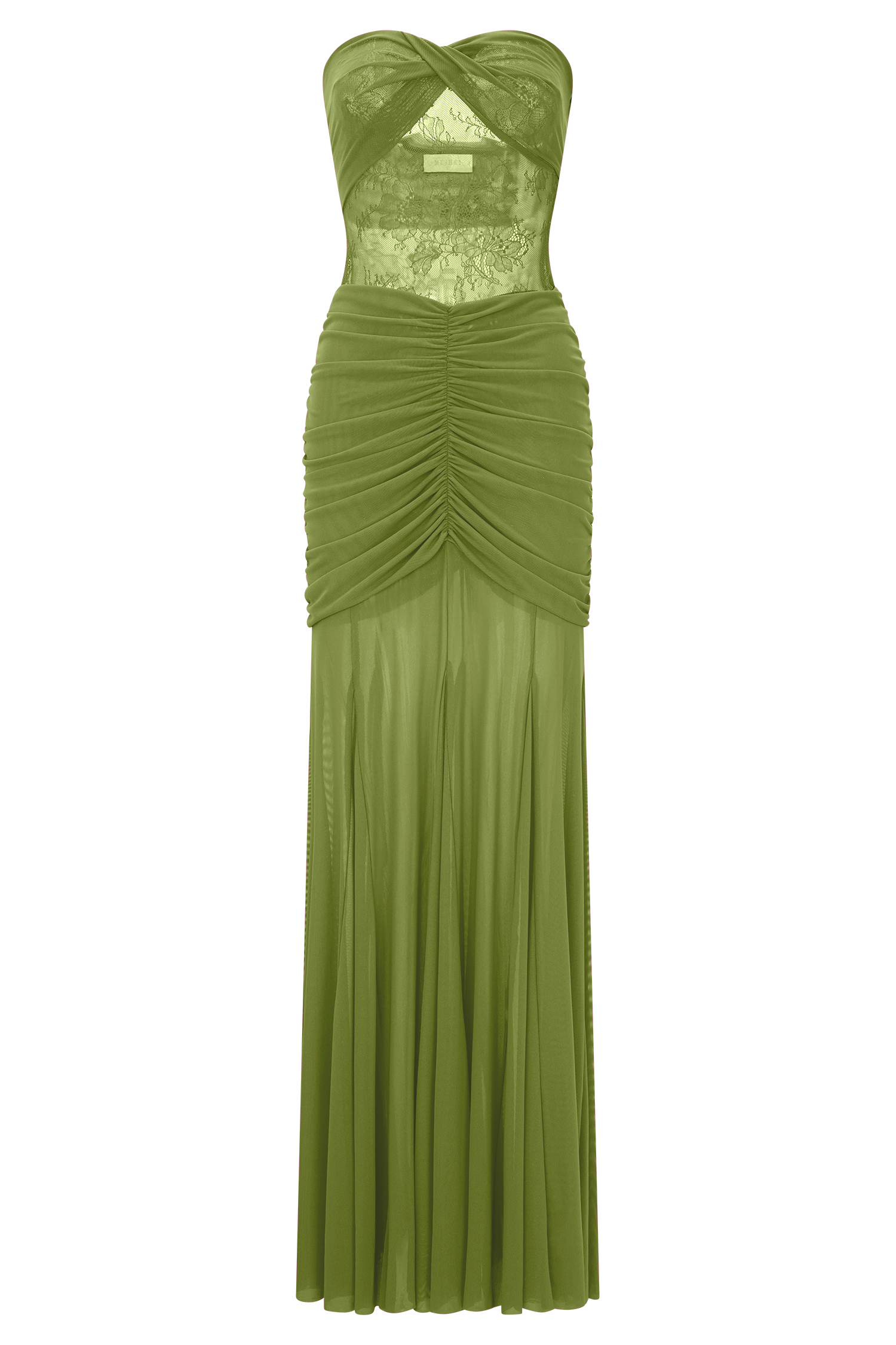 Mesh Splicing Lace Off-Shoulder Maxi Dress