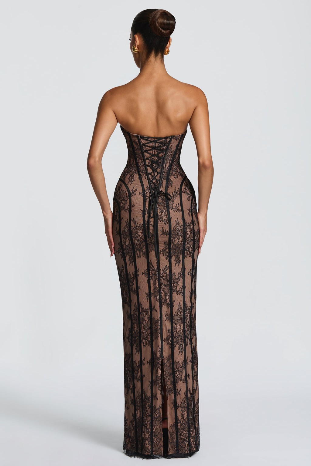 Off Shoulder Lace Sweetheart Neck Maxi Dress