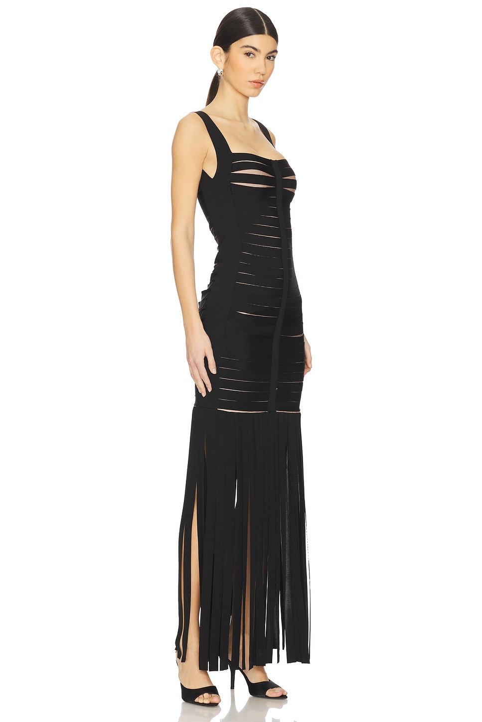Bandage Cut-Out Tassel Maxi Dress
