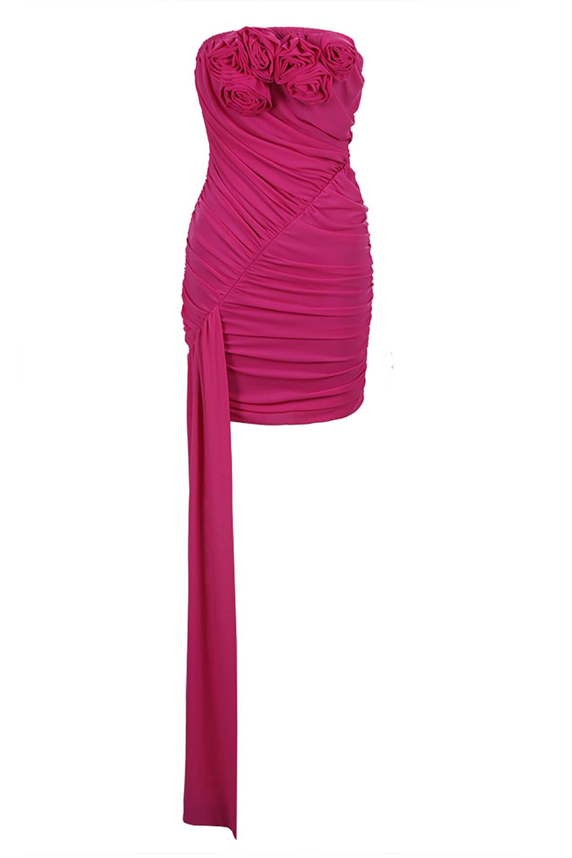 Mesh 3D Flower Off Shoulder Mini Dress