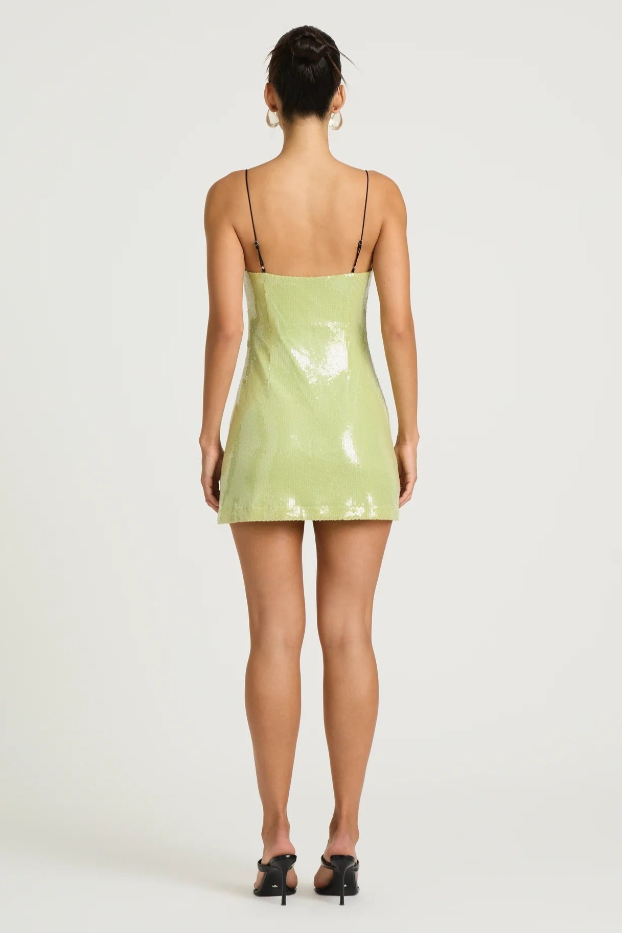 Solid Sequin Slip Mini Dress