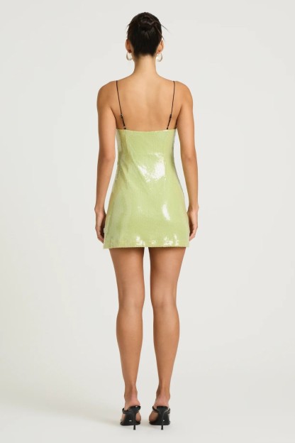 Solid Sequin Slip Mini Dress