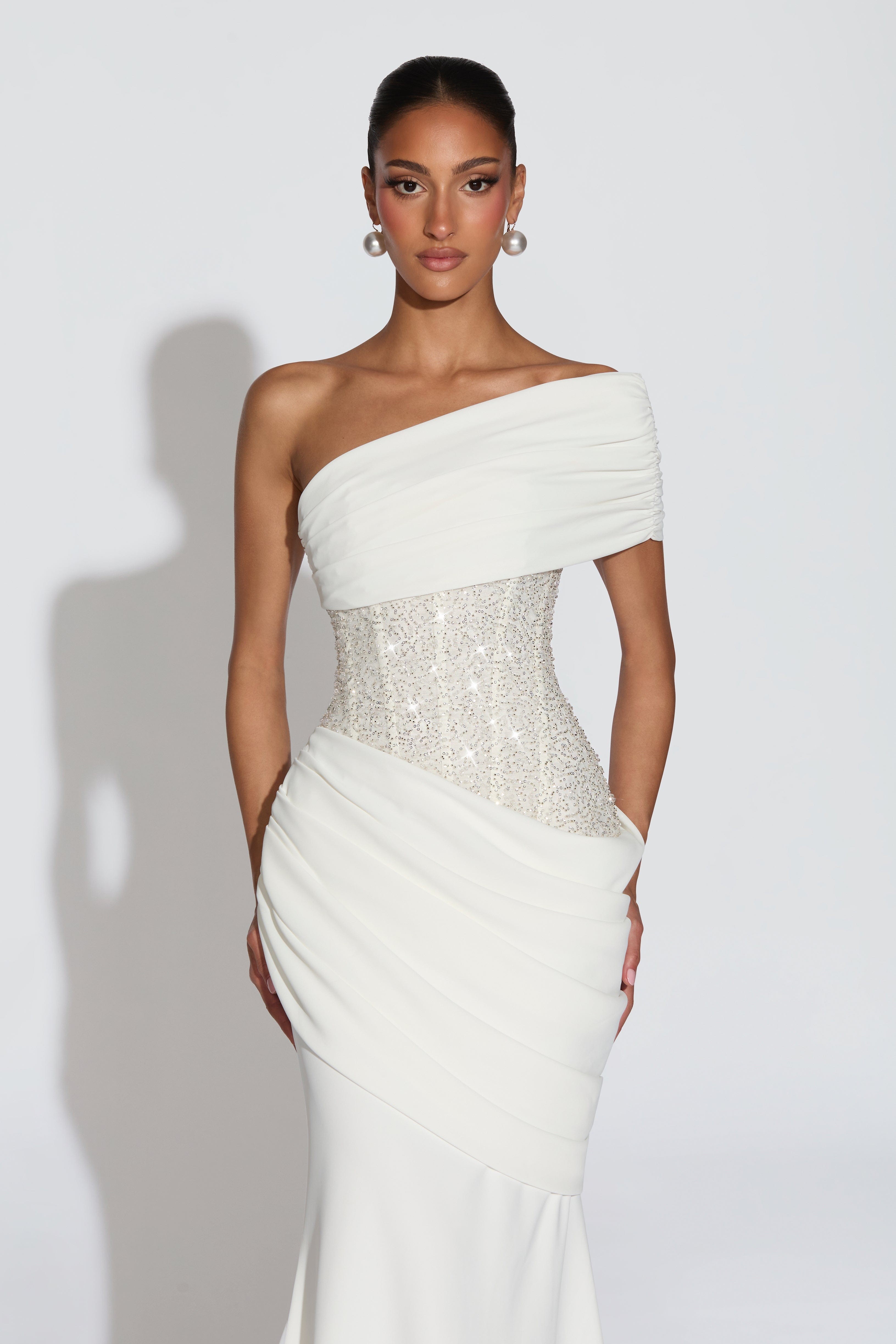 Sequin Splicing Jersey Off Shoulder Maxi Dress